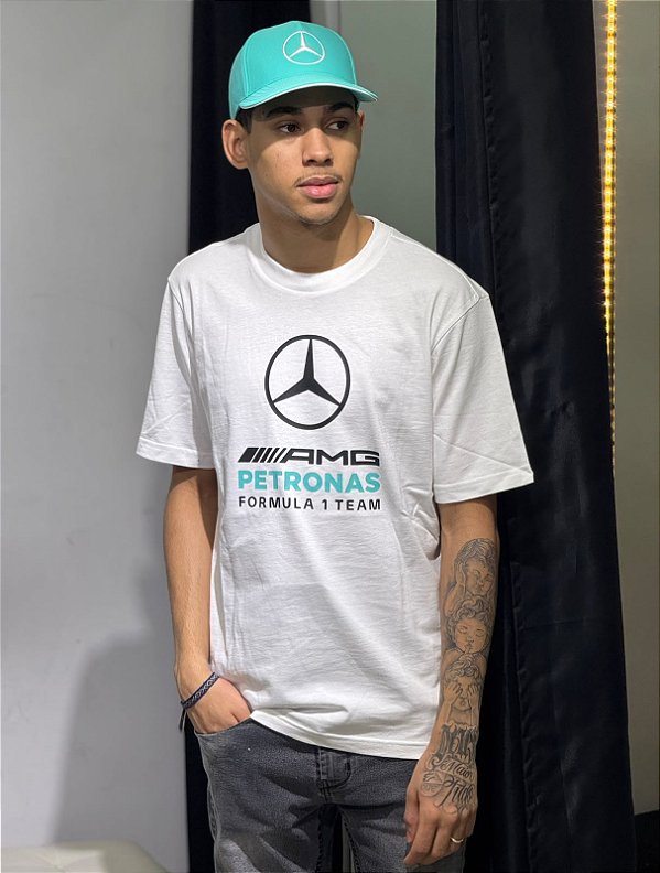 Camiseta adidas mercedes  amg petronas  branca