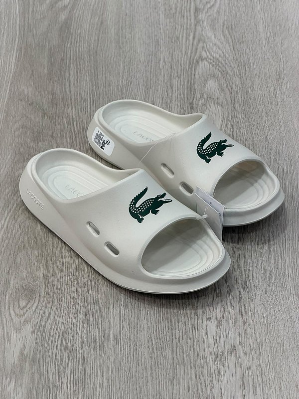 CHINELO SLIDE LACOSTE MEDUZ OFF-WHITE