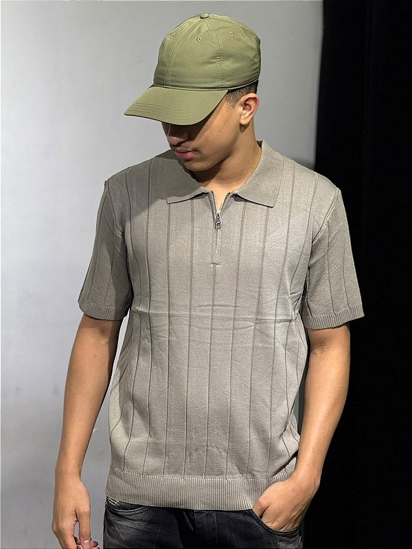 POLO TEXTURIZADA HANSEZ VERDE KHAKI
