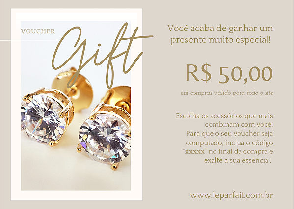Gift Voucher/Cartão de Presente - 50,00 reais