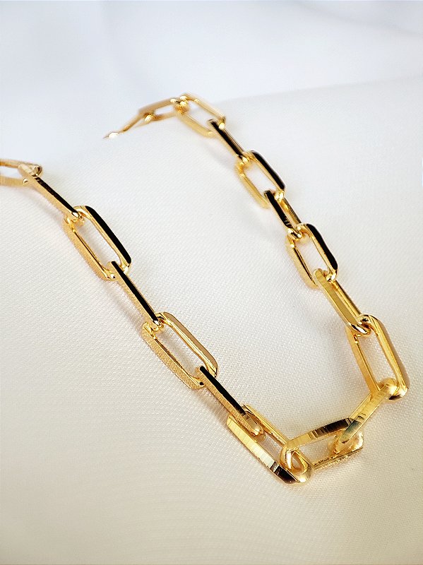 Chocker de corrente em elos retangulares lisos - Giorgia