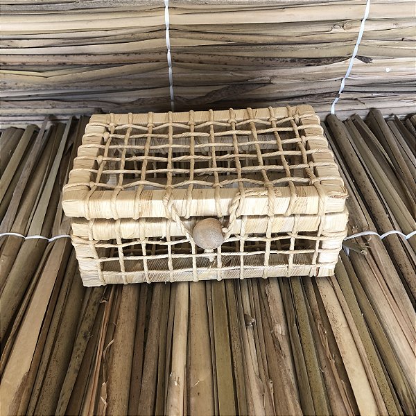 Min caixa retangular palha