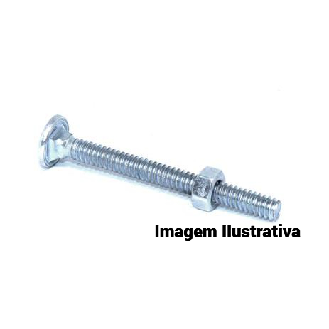 Parafuso Frances 3/16" X 2" - 200 Unidades Com Porca 4,76mm New Fix
