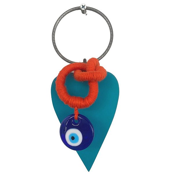 Pendente Coração Olho Grego Maia Turquesa (24x10x3)