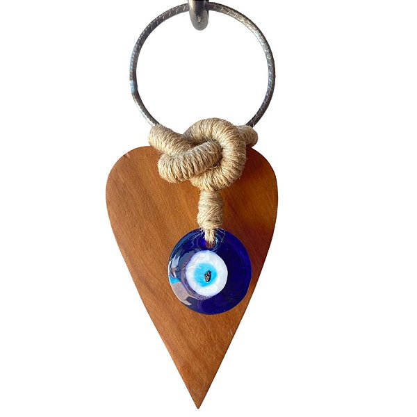Pendente Coração Olho Grego Maia Natural (24x10x3)