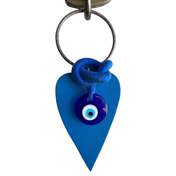Pendente Coração Olho Grego Maia Azul Bic(24x10x3)