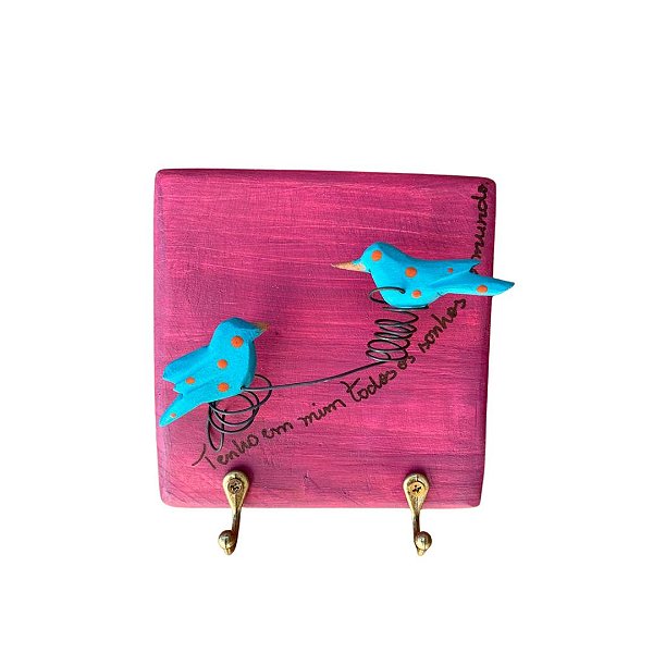 Porta Chaves Mini Passarinho Beterraba