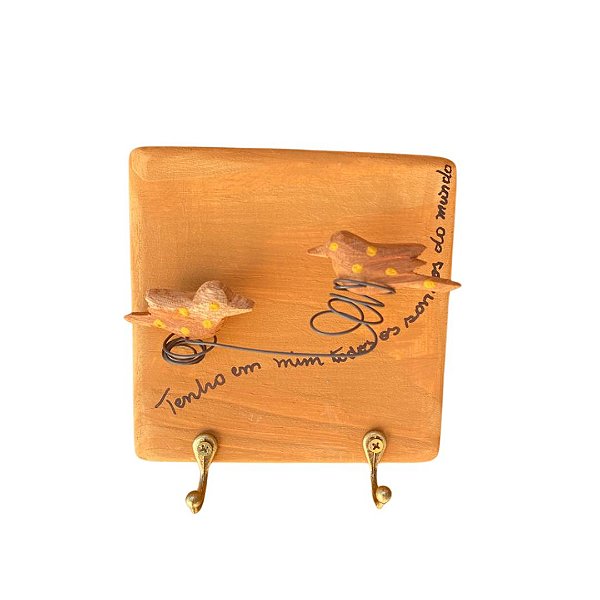 Porta Chaves Mini Passarinho Natural