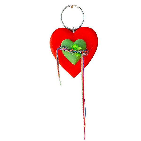 Pendente Coração Duplo Amor Vermelho (16x16)