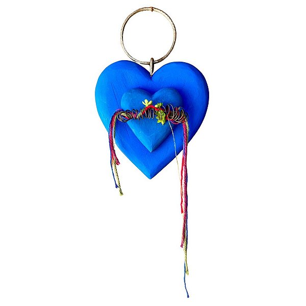 Pendente Coração Duplo Amor Azul Bic (16x16)