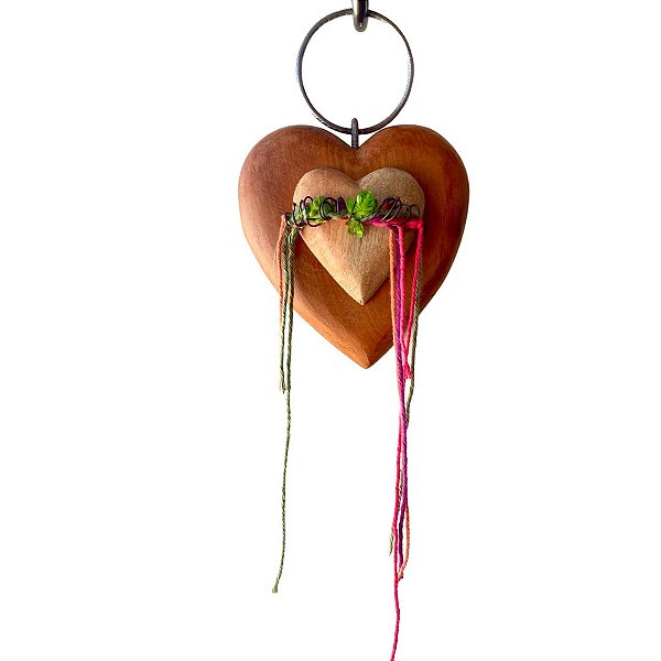 Pendente Coração Duplo Amor Natural(16x16)