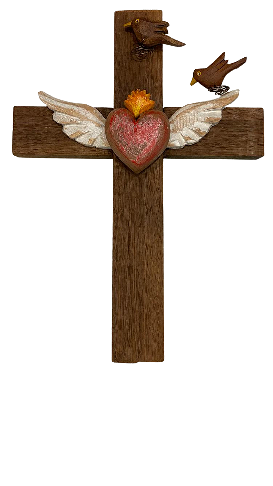 Cruz Coração 36x24cm
