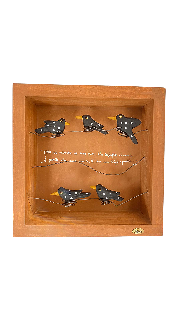 Casinha Passarinho Preta e Branca (25x25x10)