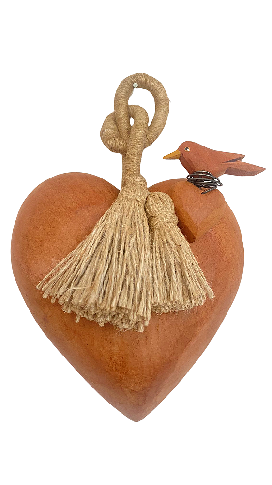 Coração Poesia Passarinho (25x17cm)