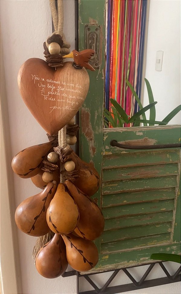 Colar de Parede Penca Beija flor e Cabaças (80cm )