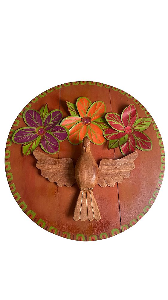 Mandala Divino com Flores Tropicais 60x60