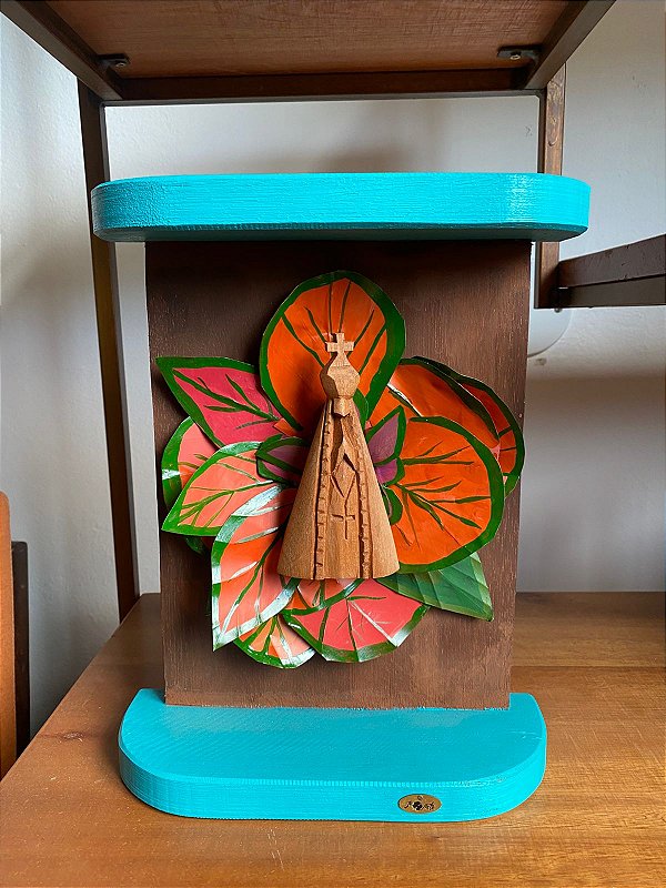 Oratório Aparecida em Madeira Maciça (25x25)