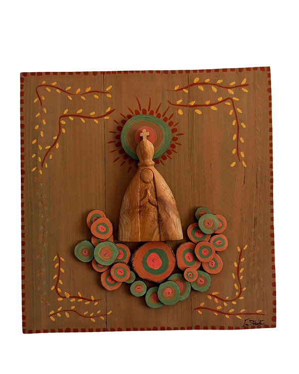 Quadro Aparecida Rústico (45x45)