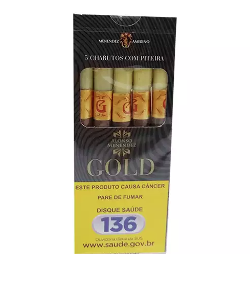 Cigarrilha Gold com Piteira com 5 unidades
