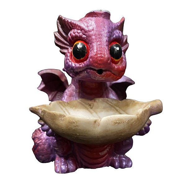 Incensário Cascata Baby Dragão Roxo