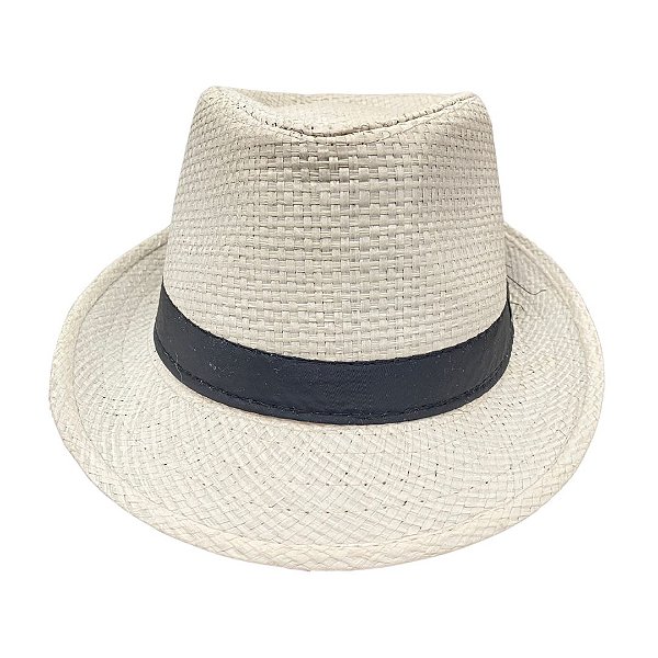 Chapéu Panamá Branco com fita Preta