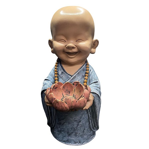 Buda Chines da Felicidade Com Castiçal de Lotus