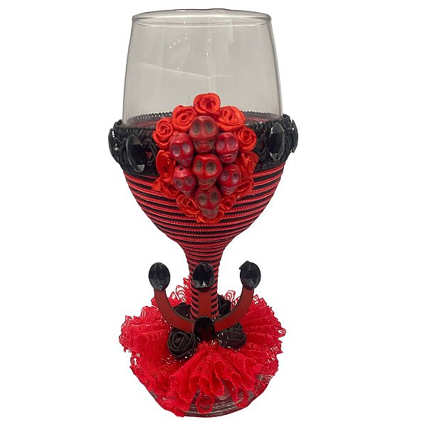 Taça VM/PT com Caveirinha e Tridente vermelho