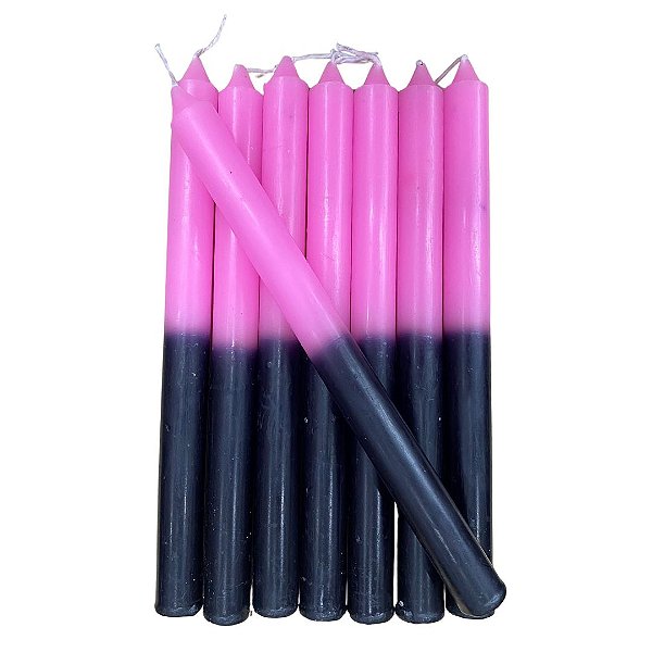 Vela Palito Rosa e Preto - 1kg