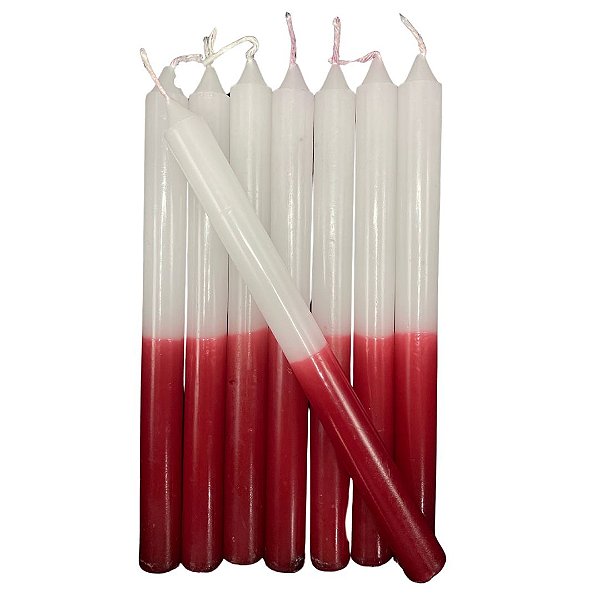 Vela Palito Branca e Vermelha - 1kg