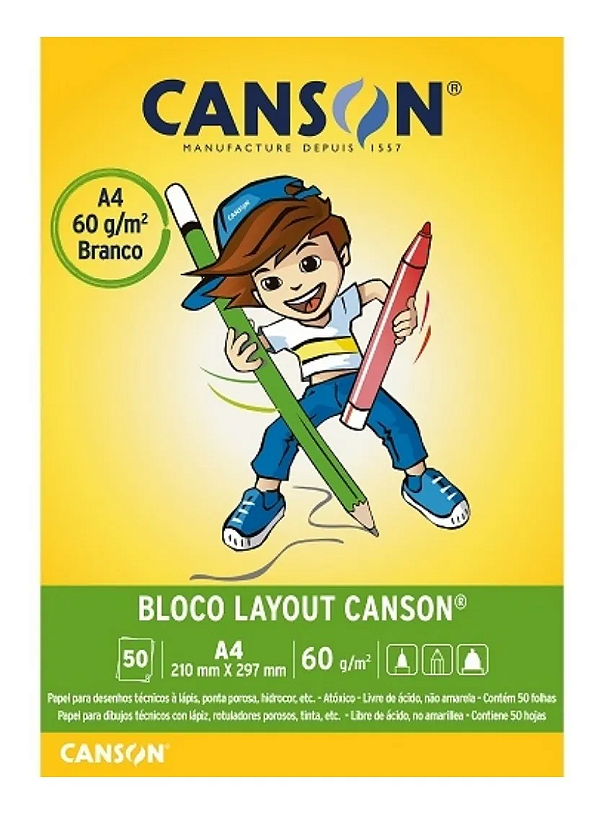 BLOCO ESCOLAR LAYOUT 60GR C/50FLS CANSON