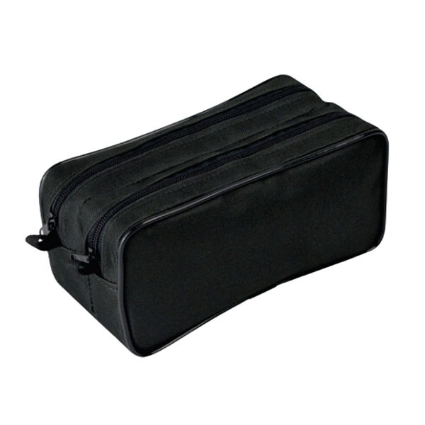 ESTOJO DUPLO 2 ZIPER PRETO 2Z600 ACBAG