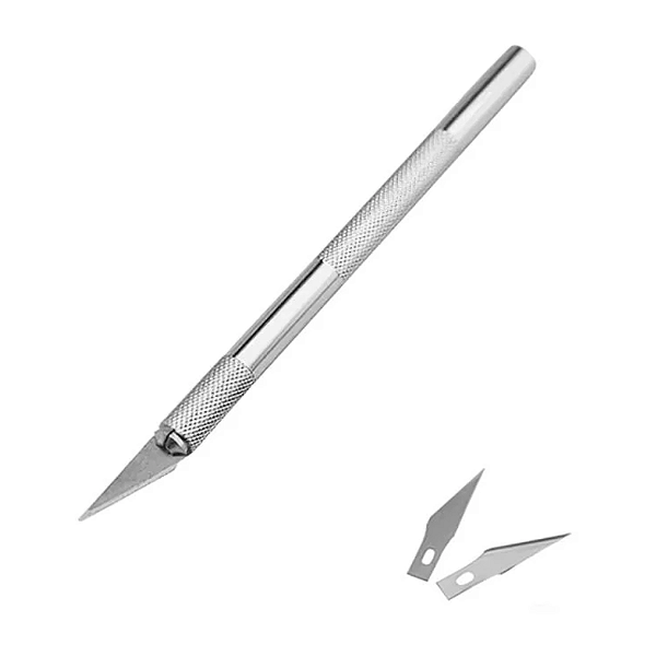 ESTILETE DE PRECISÃO TIPO BISTURI C/2 LAMINAS EXTRAS LEONORA