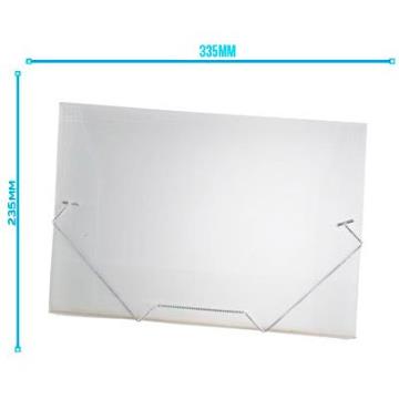 PASTA PP COM ABA ELASTICA OFICIO 235X335MM TRANSPARENTE