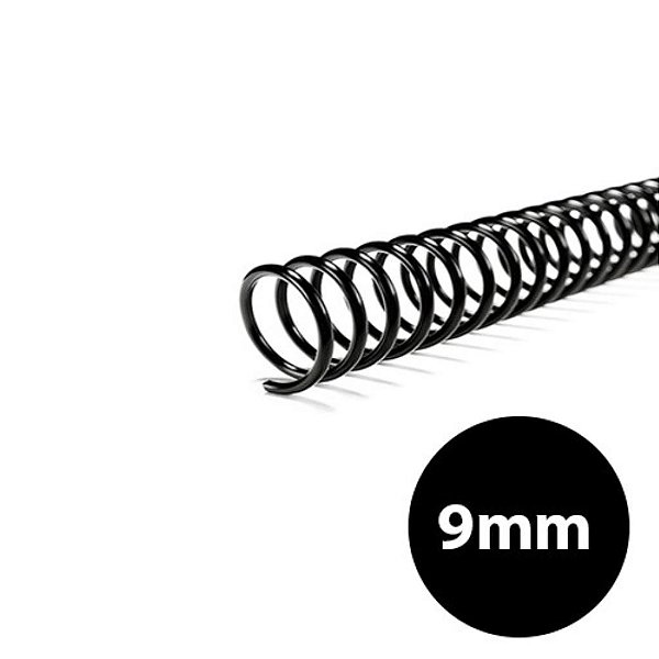 ESPIRAL DE ENCADERNAÇÃO PRETO C/100 UNIDADES