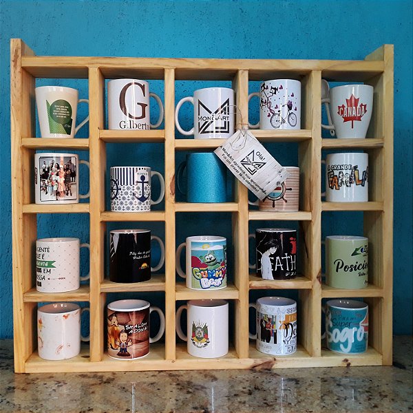 Porta Canecas de Madeira