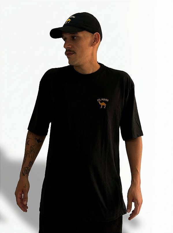 Camiseta Básica Camelo Preta Algodão