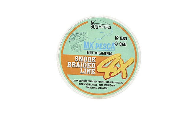 LINHA MX PESCA MULTIFILAMENTO SNOOK BRAIDED LINE 300 MT
