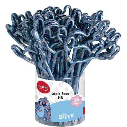 LAPIS PRETO STITCH FACE HB MOLIN