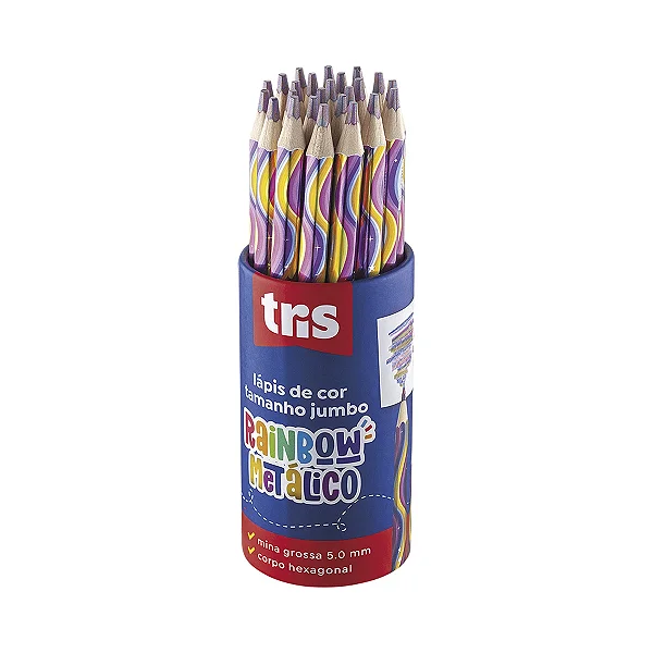 LAPIS COR TRIS RAINBOW METÁLICO