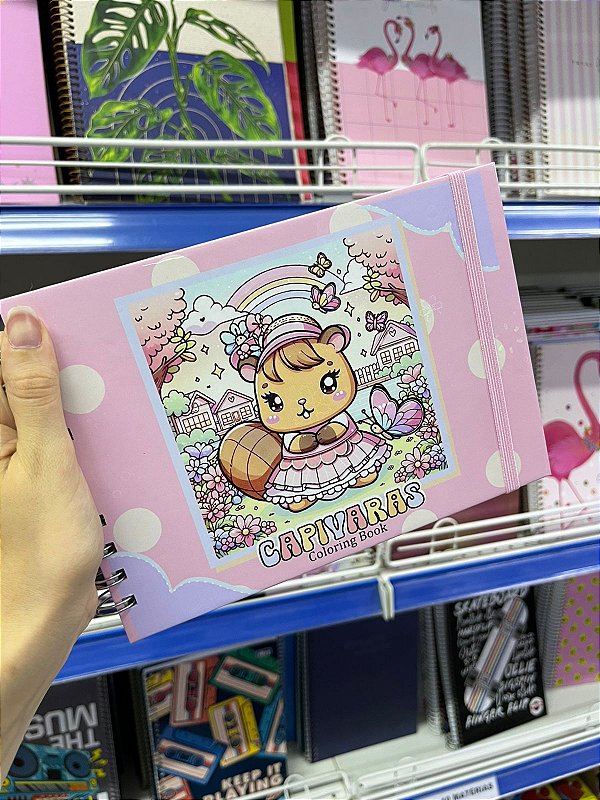 LIVRO DE COLORIR CAPIVARA CANDY ROSA