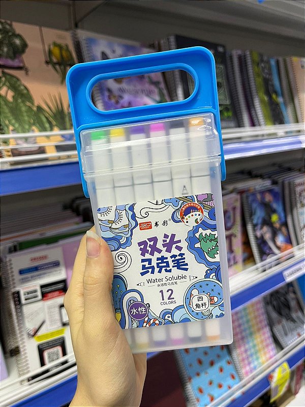 CANETINHA PONTA DUPLA TOUCH 12 CORES C/ EMBALAGEM