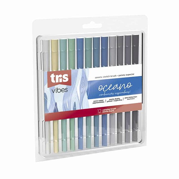 CANETA BRUSH VIBES OCEANO - TRIS