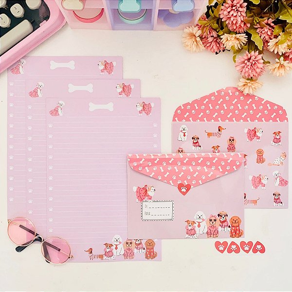 KIT PAPEL DE CARTA COM ENVELOPE DESFILE PETS - BUENDIA