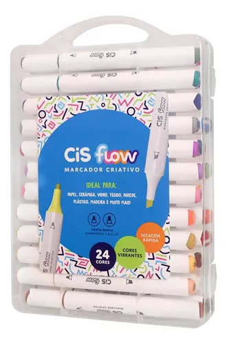 MARCADOR CRIATIVO 24 CORES FLOW - CIS