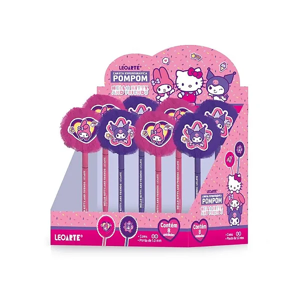CANETA POMPOM HELLO KITTY E AMIGOS - LEONORA
