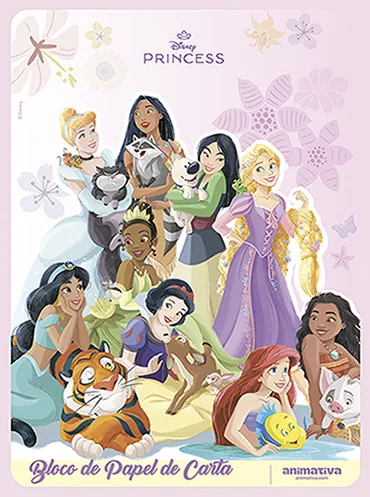 BLOCO DE PAPEL CARTA PRINCESAS 48 FOLHAS - ANIMATIVA