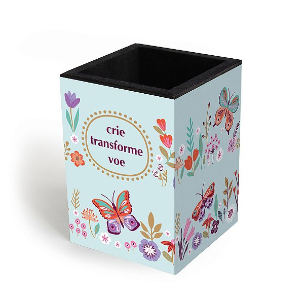 PORTA LAPIS BORBOLETAS NO JARDIM - FINAIDEIA