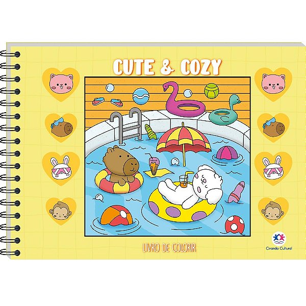 LIVRO DE COLORIR CUTE E COZY AMARELO