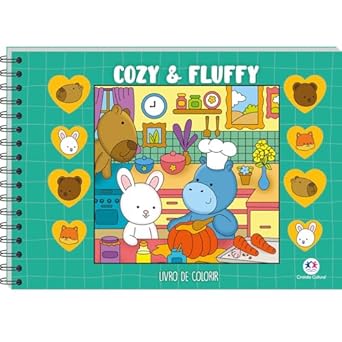 LIVRO DE COLORIR COZY E FLUFFY VERDE