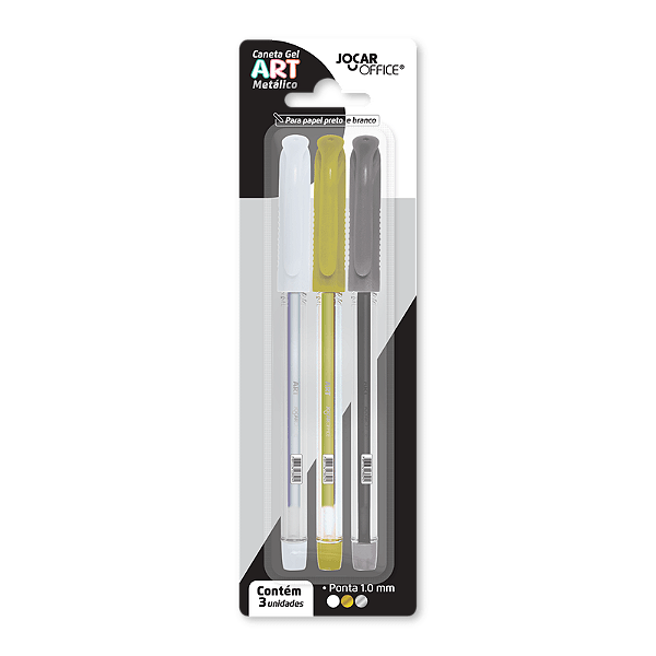 CANETA GEL ART 1.0 METALICO 3 CORES - LEONORA